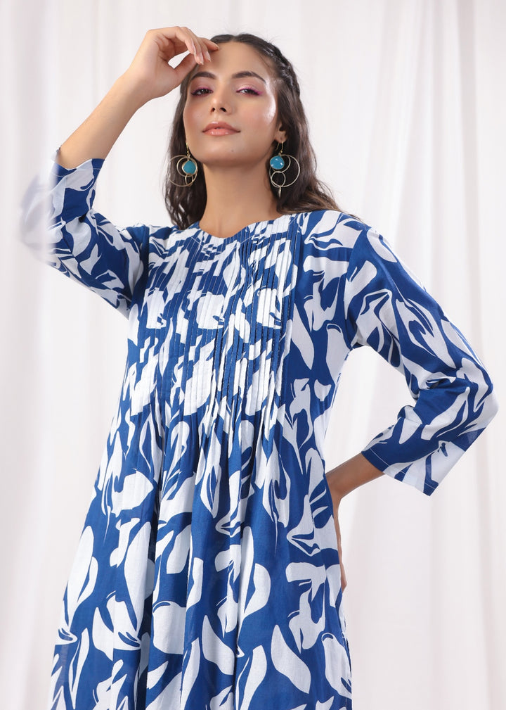 Harshini Cobalt Printed Cotton Co-ord Set