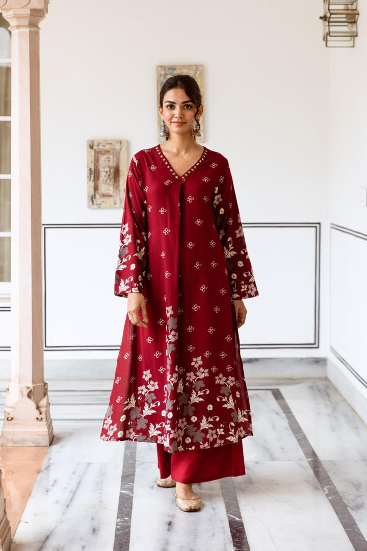 Shimoni cardinal Printed Kurta Pant Set