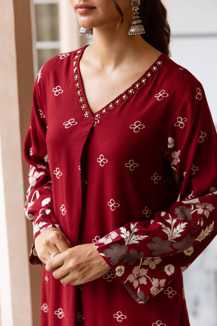 Shimoni cardinal Printed Kurta Pant Set