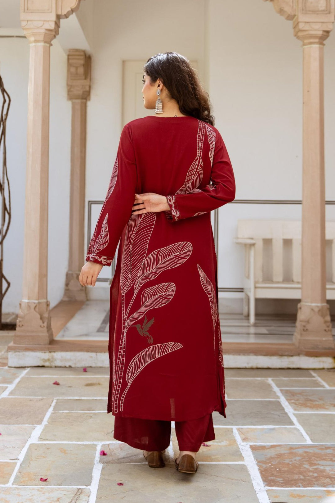 Siya Cardinal Printed Kurta Pant Set