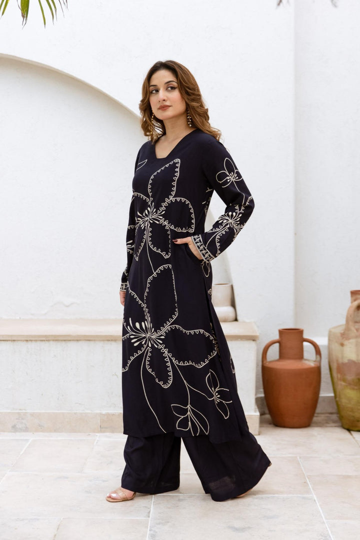 Siya Carbon Printed Kurta Pant Set