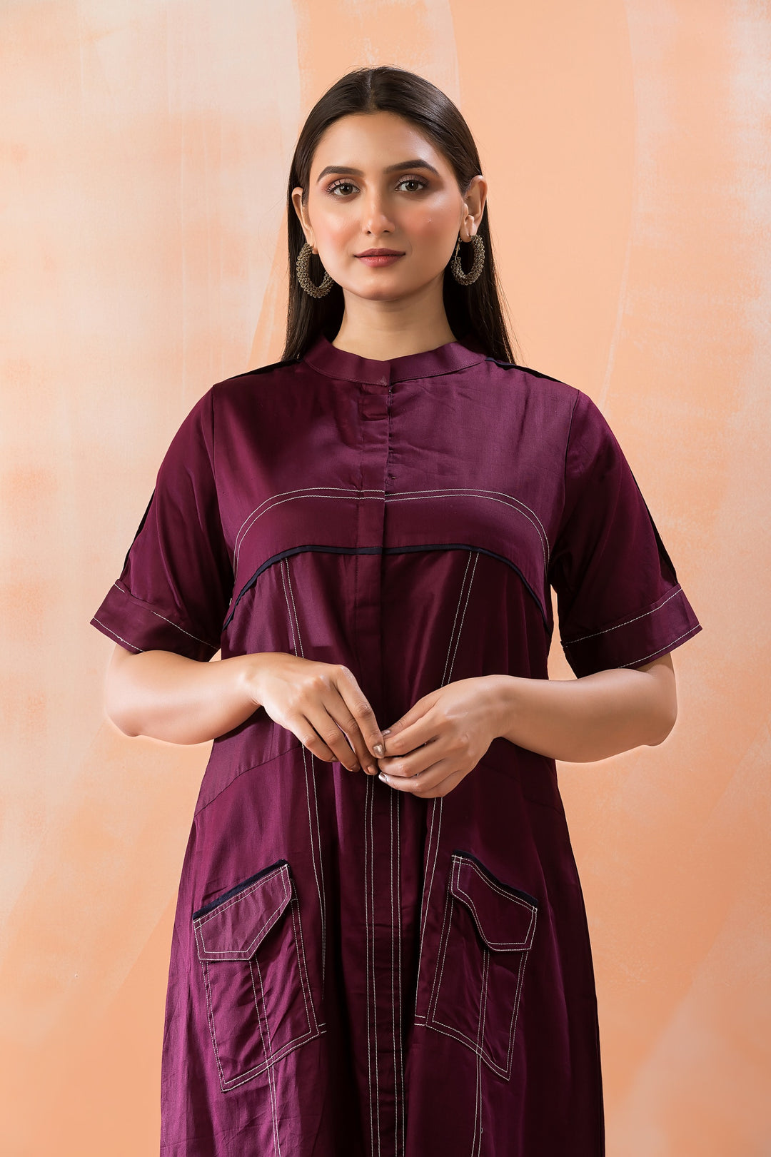 Niharika Mulberry Cotton Dress