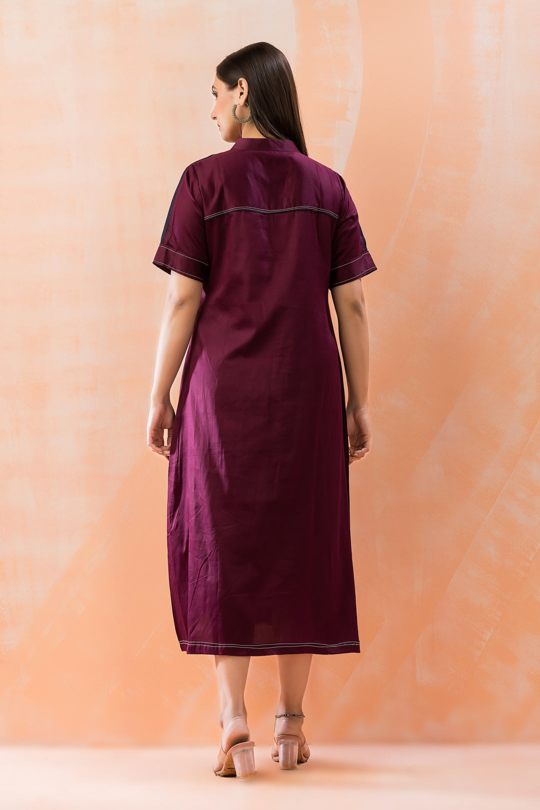 Niharika Mulberry Cotton Dress