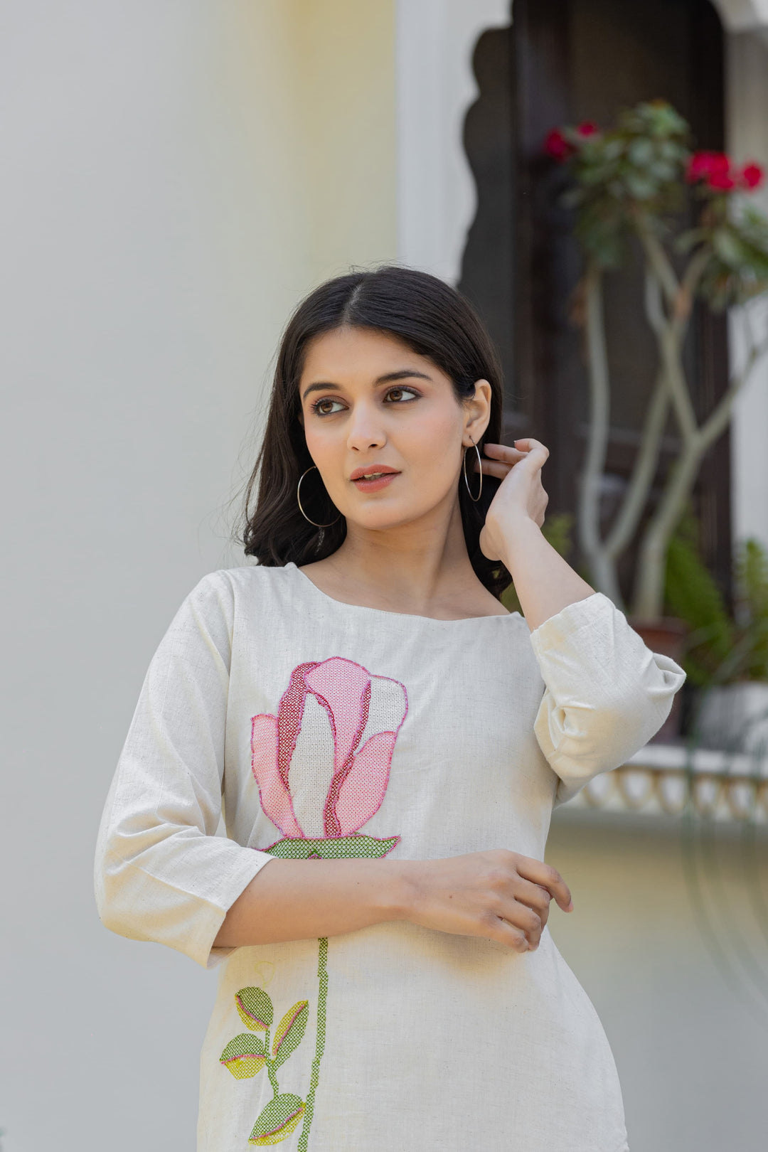 Bodhi Angel  Embroidery Cotton Kurta Set