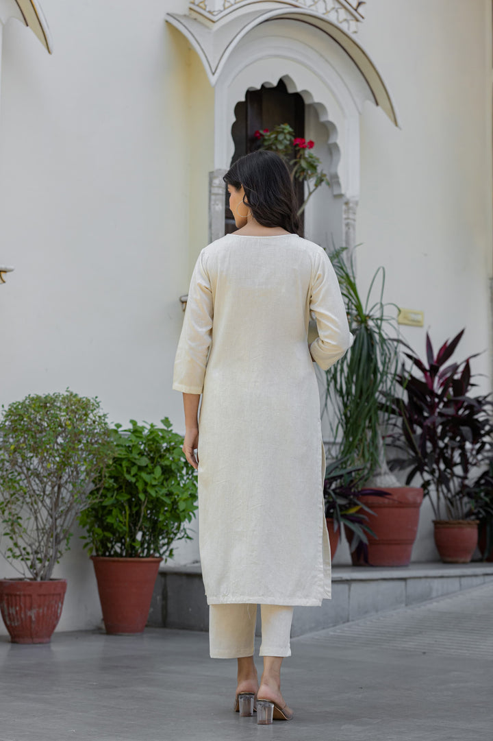 Bodhi Angel  Embroidery Cotton Kurta Set