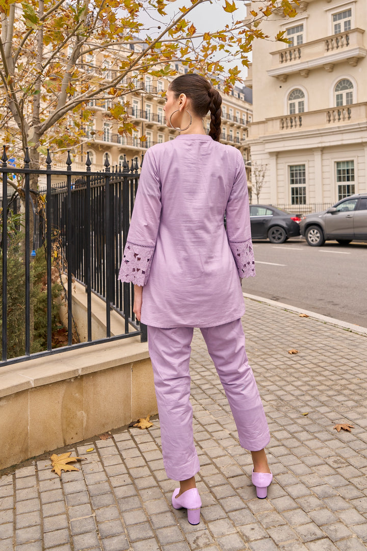 Anuja Orchid Embroidered Co-ord Set