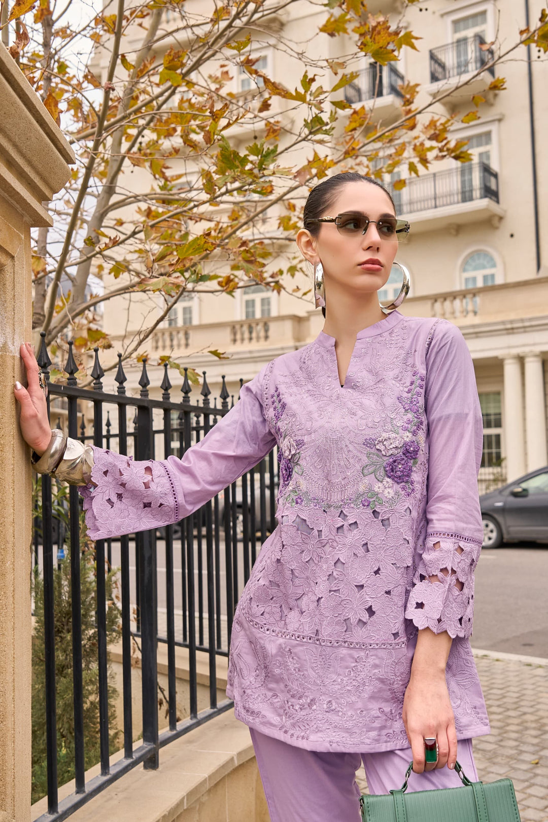 Anuja Orchid Embroidered Co-ord Set