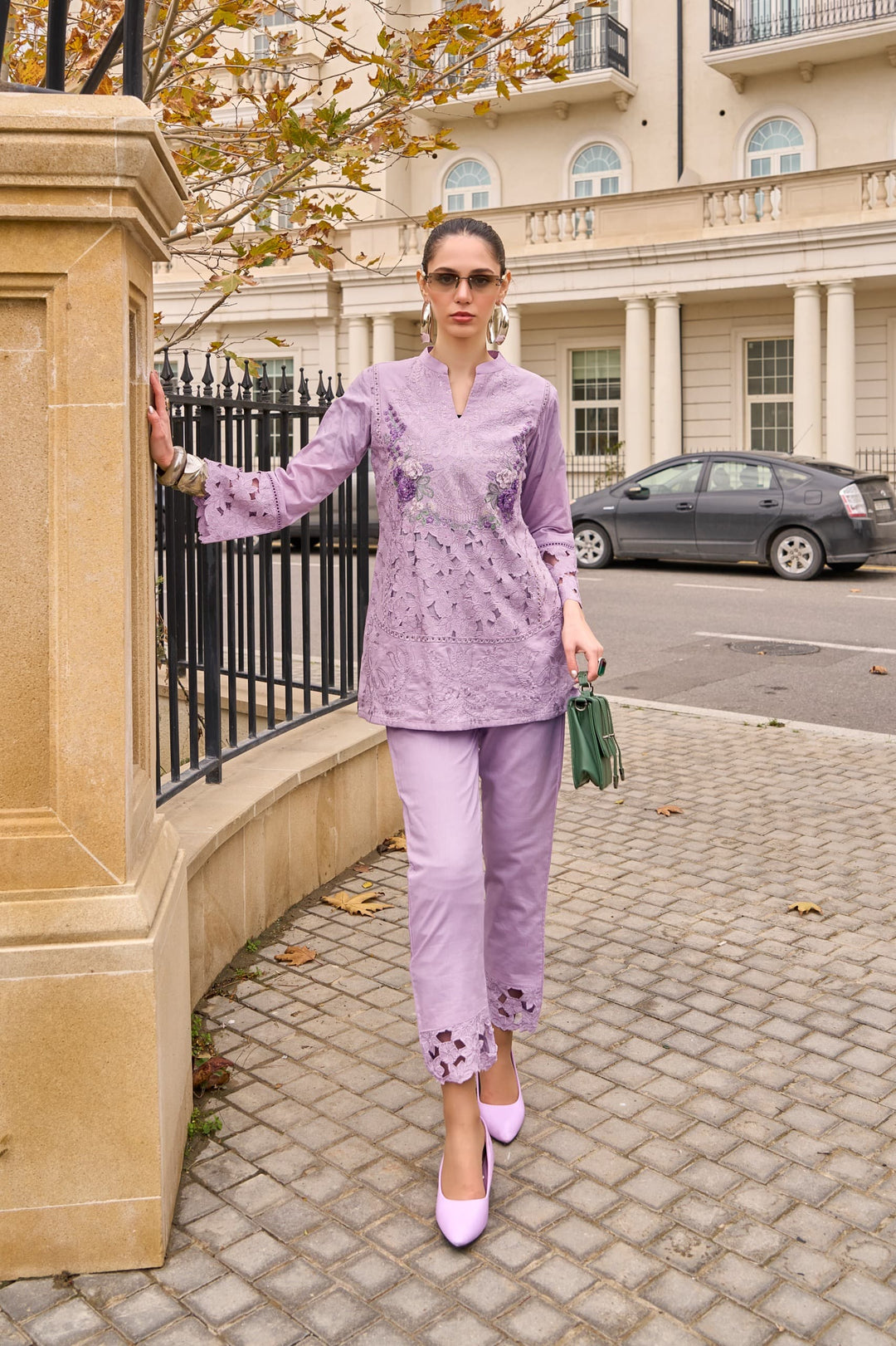 Anuja Orchid Embroidered Co-ord Set