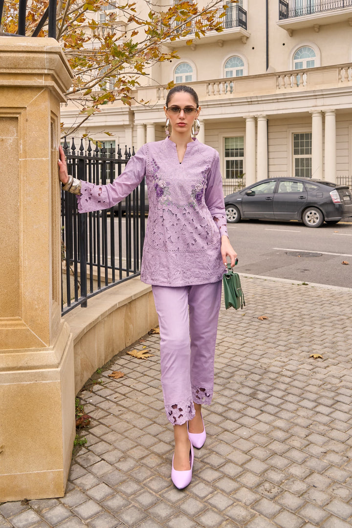 Anuja Orchid Embroidered Co-ord Set