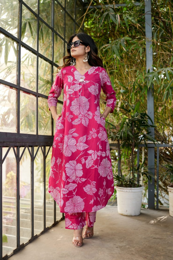 Iti Rose Printed Cotton Co-ord Set