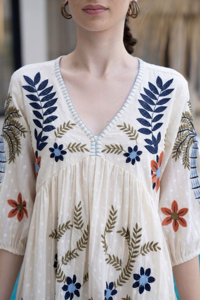 Hemal Indigo embrodiered Cotton Dress