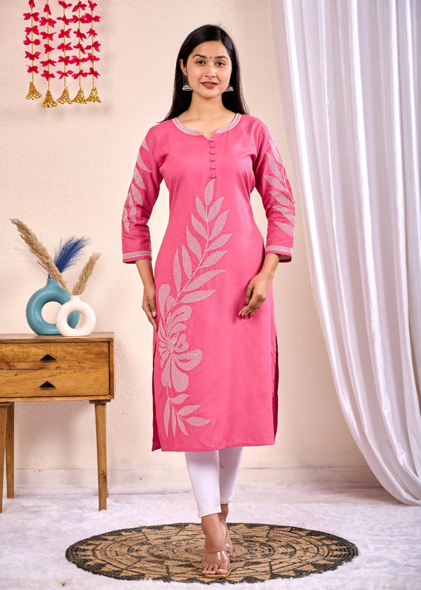 Hansika Rose Embroidered Kurti