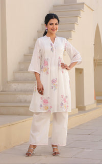 Tridhara Angel embroidery Cotton mul Co-ord Set
