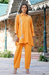 Tridhara Tangerine Cotton Co-ord Set