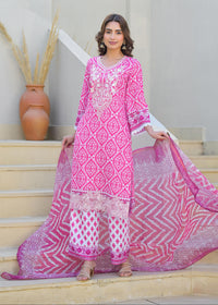 Tridhara Fuschia Cotton Suit Set
