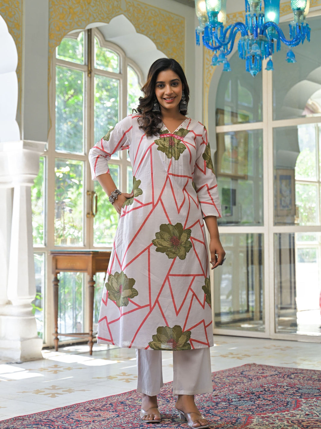 Yutika Fern Cotton Suit set