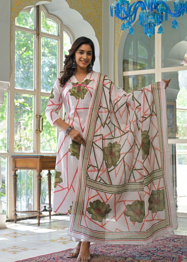 Yutika Fern Cotton Suit set