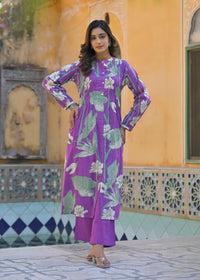 Yutika Orchid Cotton Kurta Pant Set