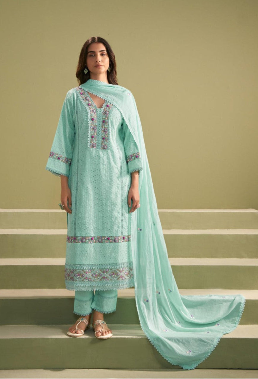 Nadira tiffany schiffli cotton suit set