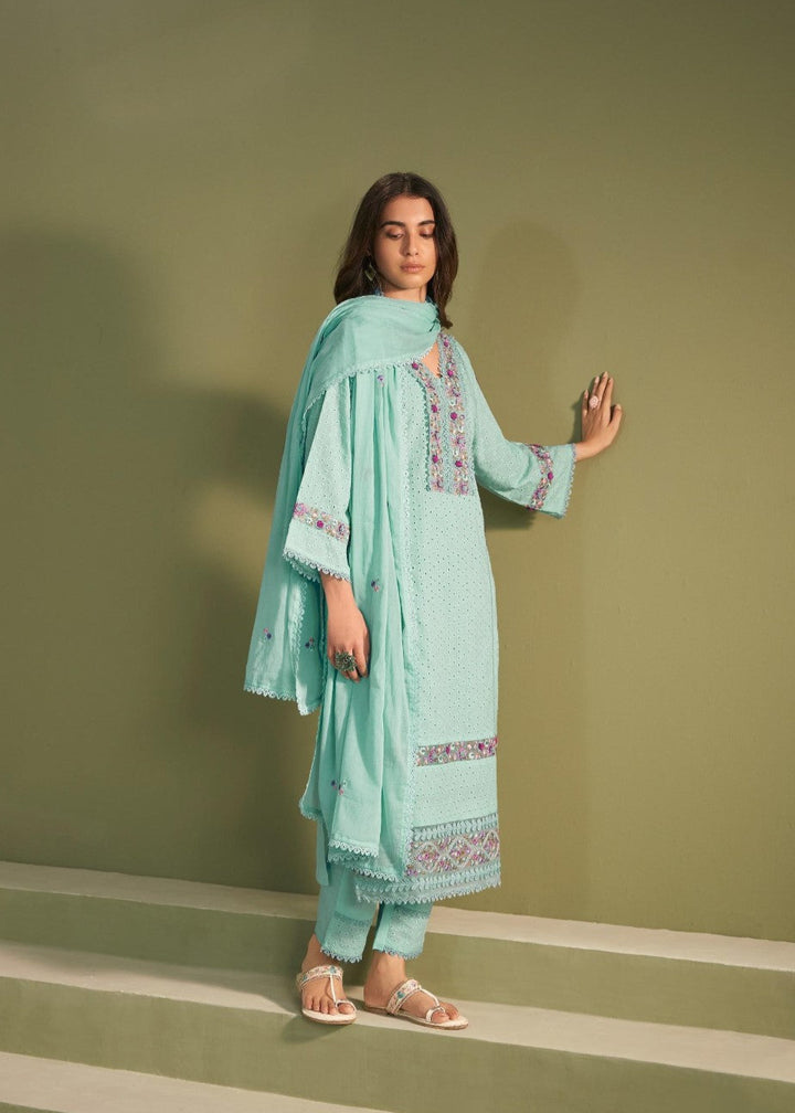 Nadira tiffany schiffli cotton suit set