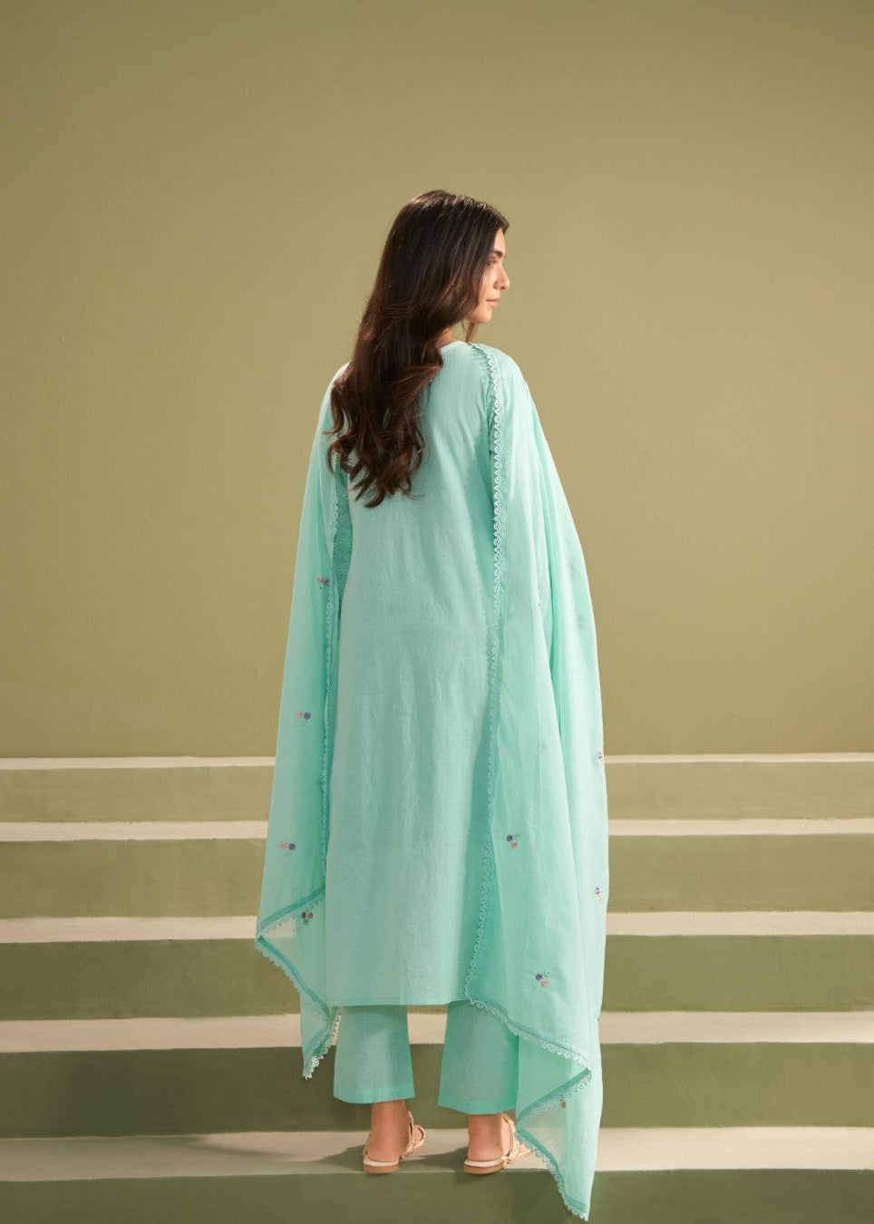 Nadira tiffany schiffli cotton suit set