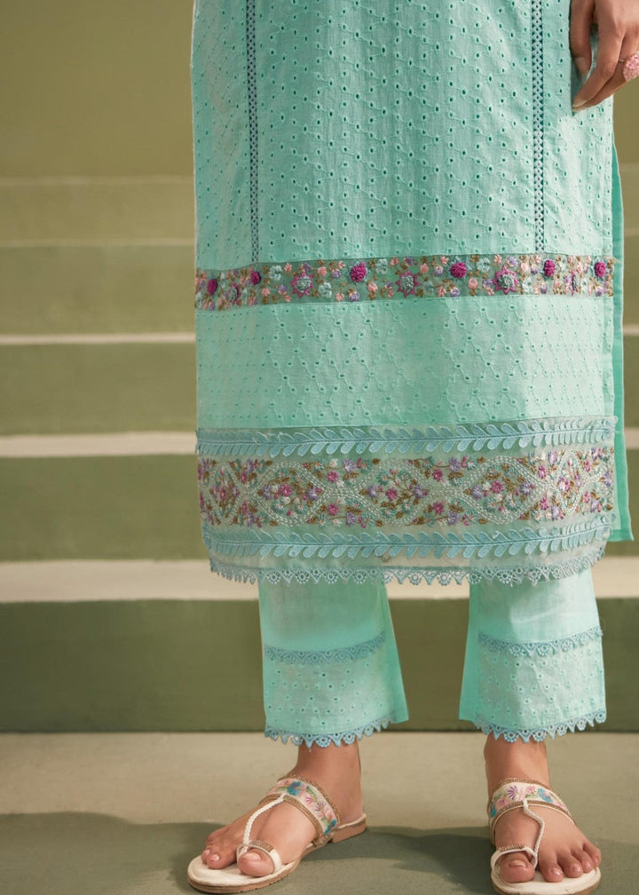 Nadira tiffany schiffli cotton suit set