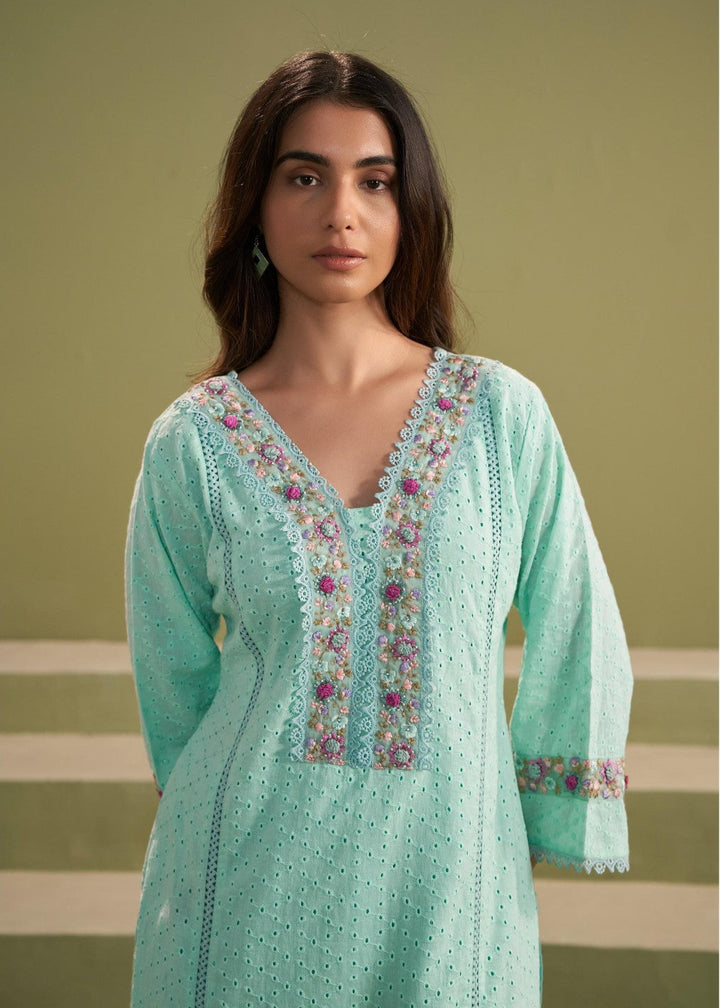 Nadira tiffany schiffli cotton suit set