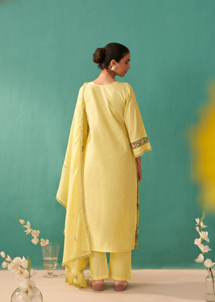 Nadira sunshine schiffli cotton suit set