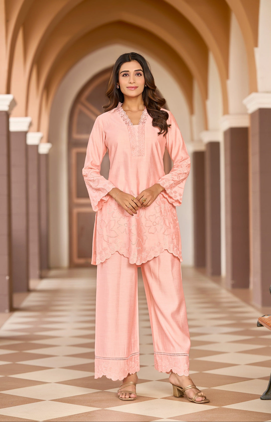 Ayat apricot cotton Linen Co-ord Set