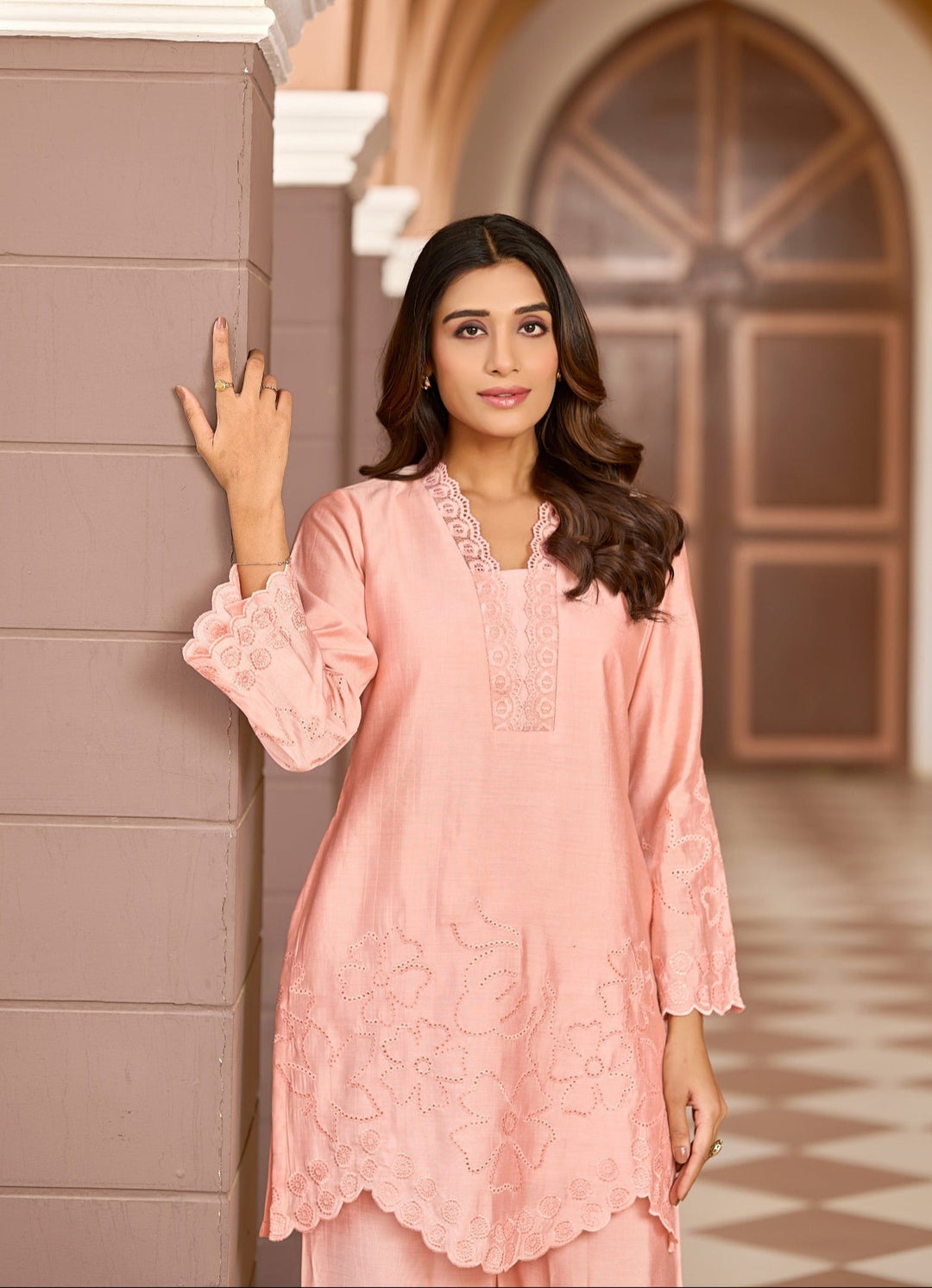 Ayat apricot cotton Linen Co-ord Set
