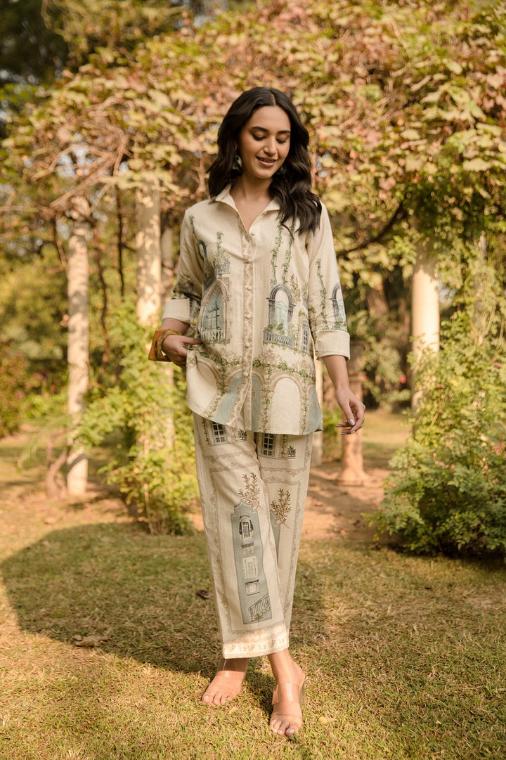 Pavitra Tan Cotton Co-ord Set