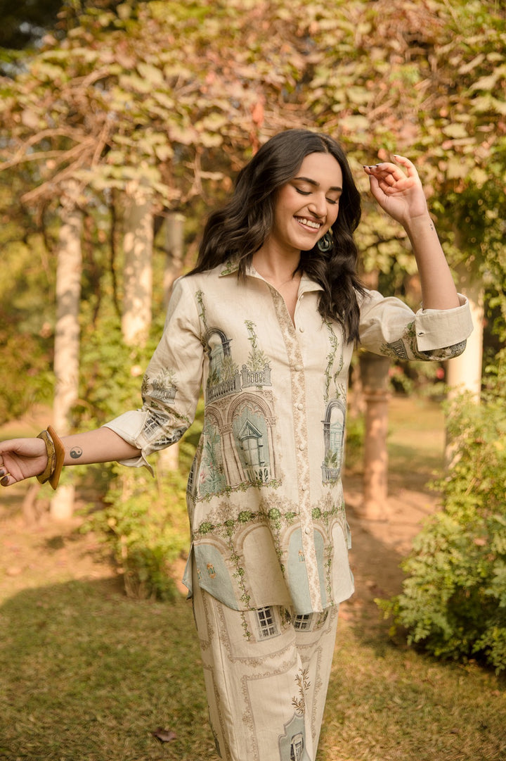 Pavitra Tan Cotton Co-ord Set