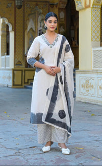 Bhakti charcoal cotton suit set