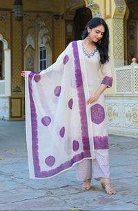 Bhakti Orchid cotton suit set