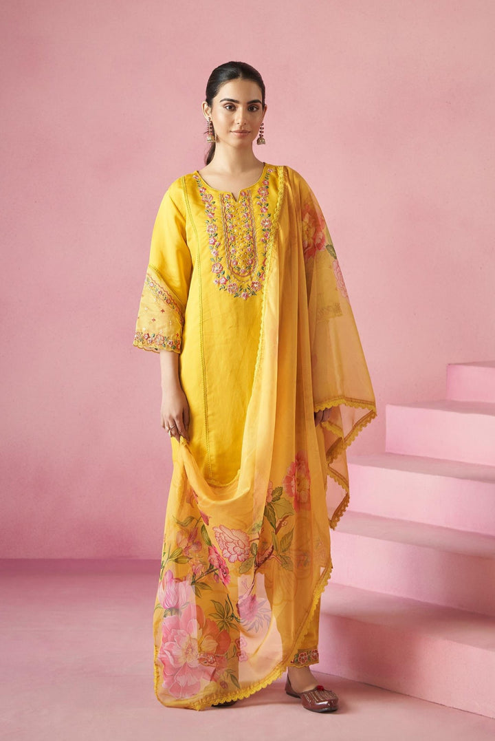 Nadira Gold Embroidery Lawn Suit Set