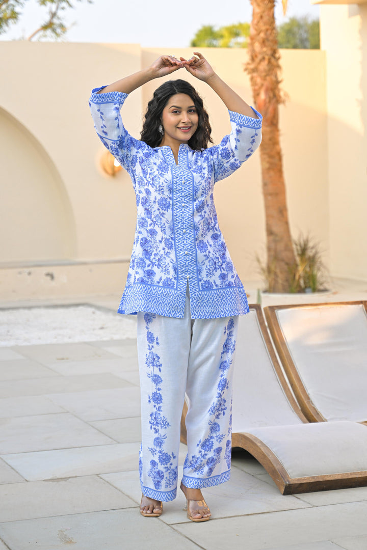 vastramaya indigo cotton co-ord set