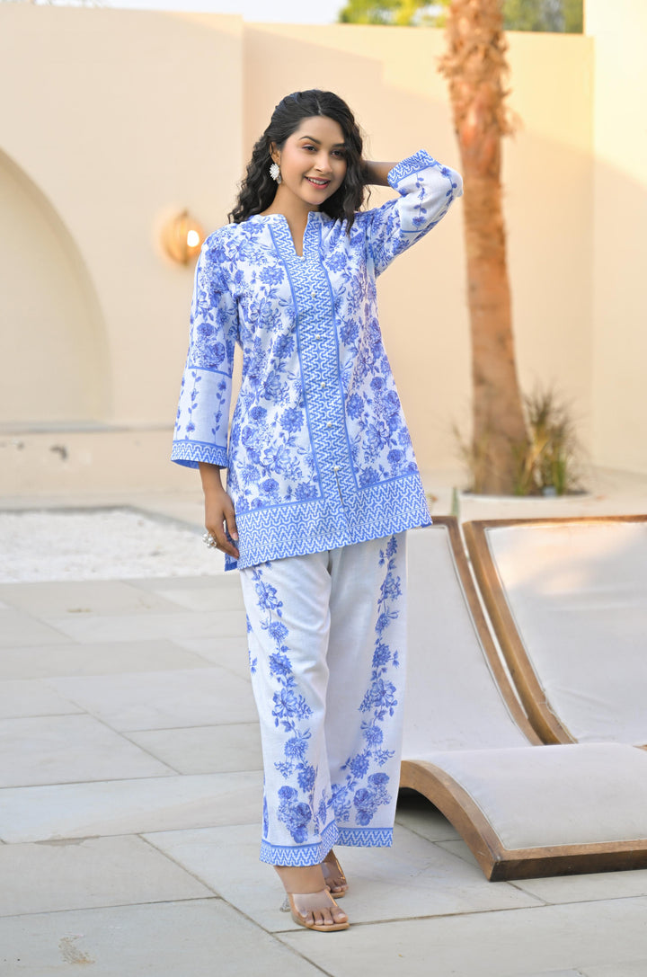 vastramaya indigo cotton co-ord set