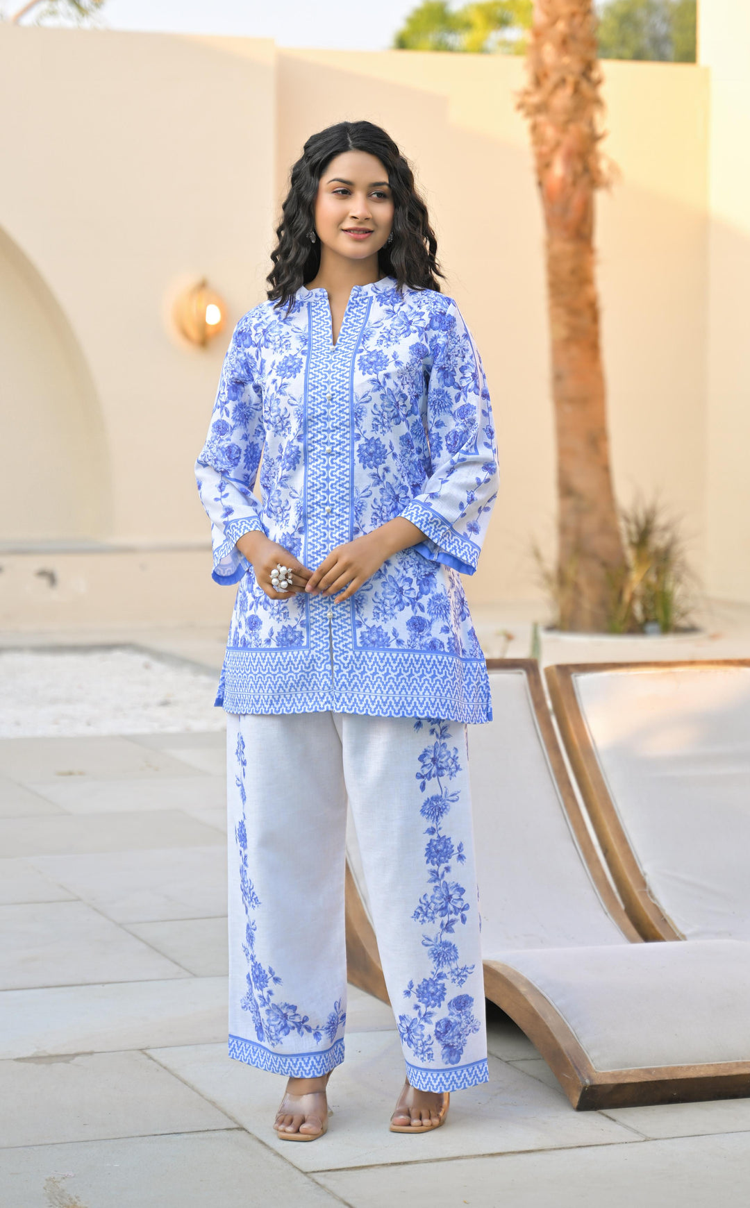 vastramaya indigo cotton co-ord set