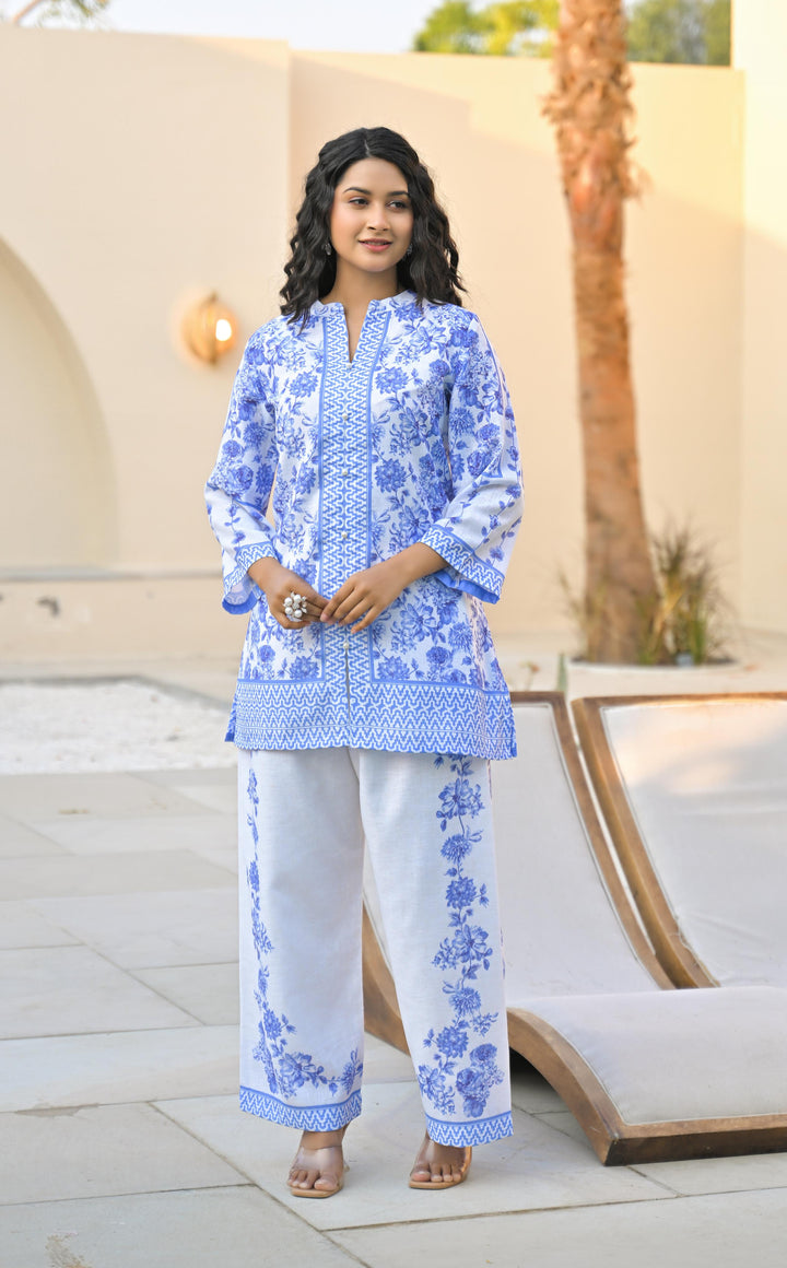 vastramaya indigo cotton co-ord set