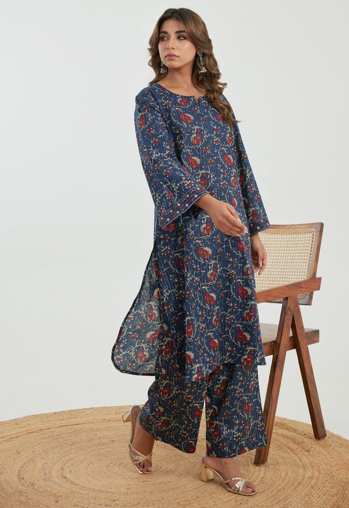 Samragi Navy Cotton Co-ord Set