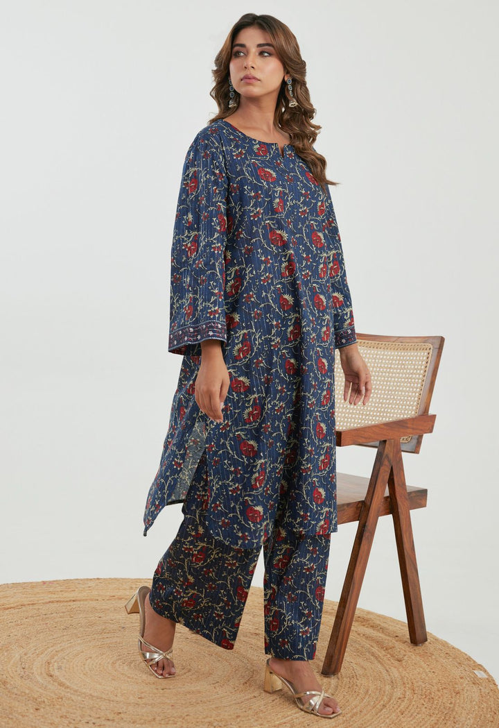 Samragi Navy Cotton Co-ord Set