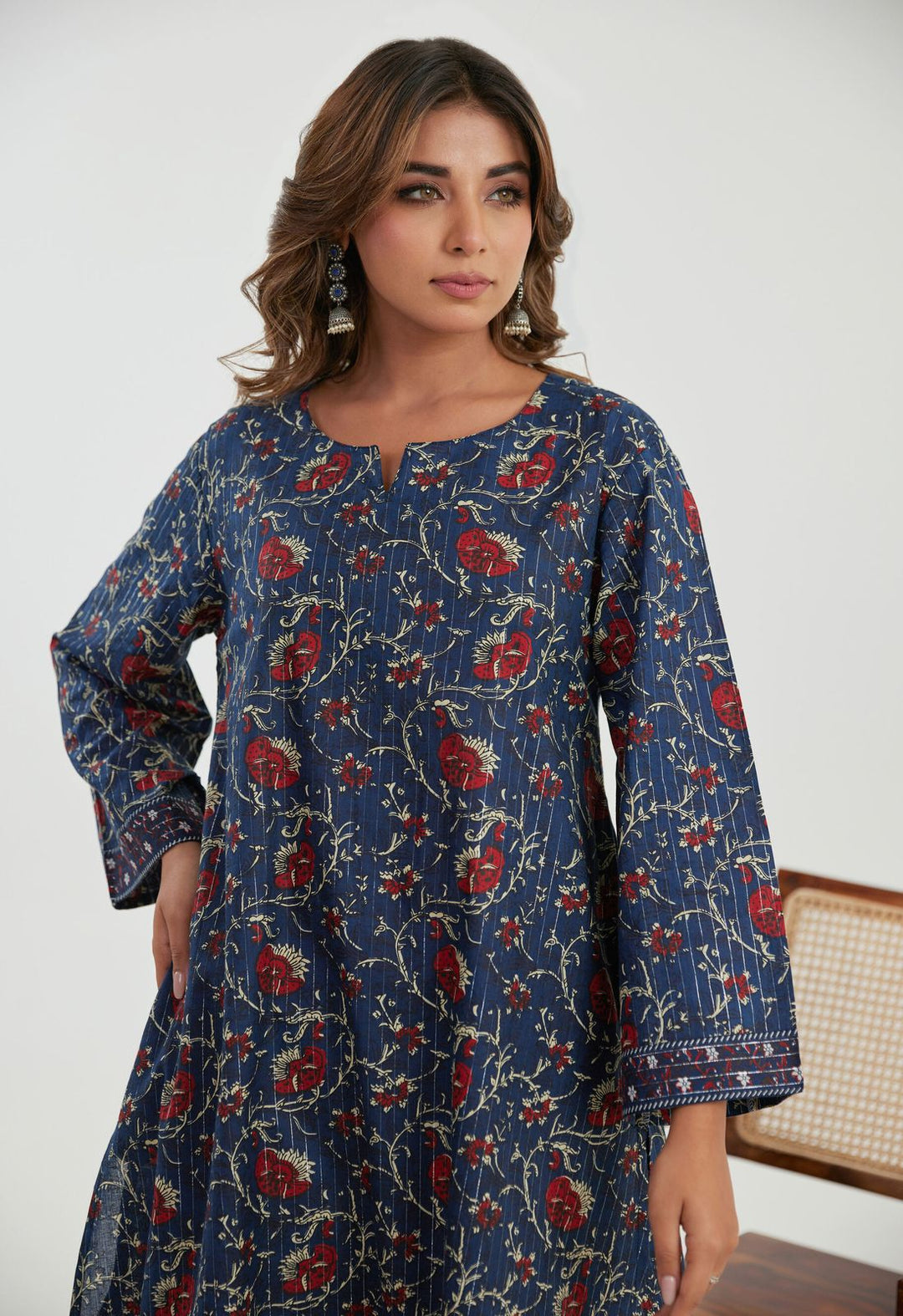 Samragi Navy Cotton Co-ord Set