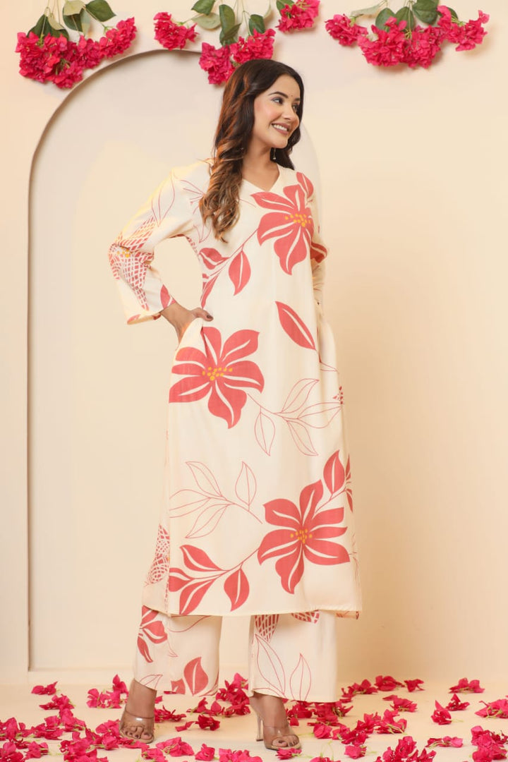 hardik tulip cotton kurta pants set