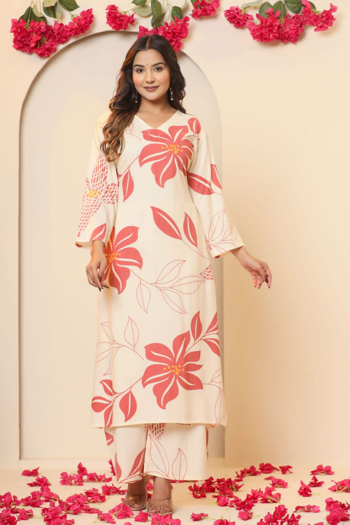 hardik tulip cotton kurta pants set