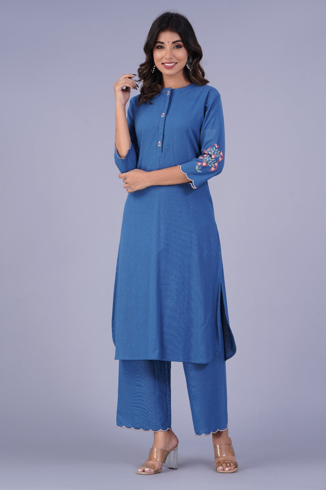 Hardik indo embroidery cotton kurta pant set