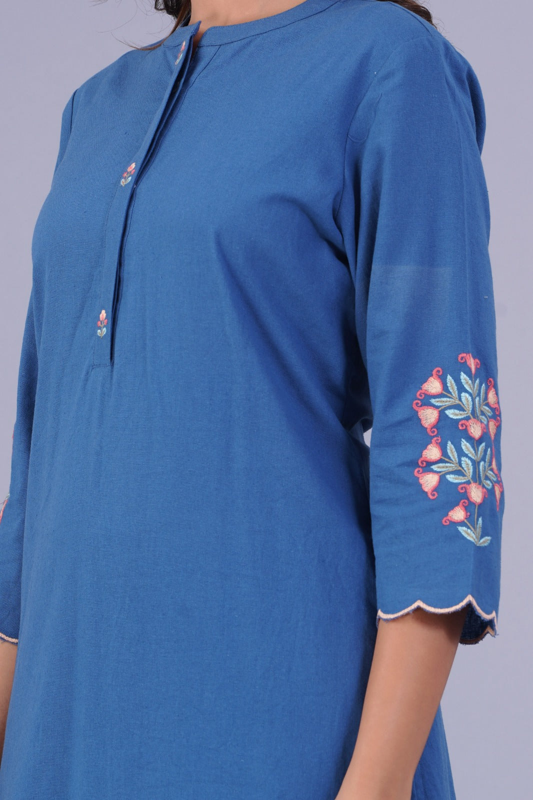 Hardik indo embroidery cotton kurta pant set