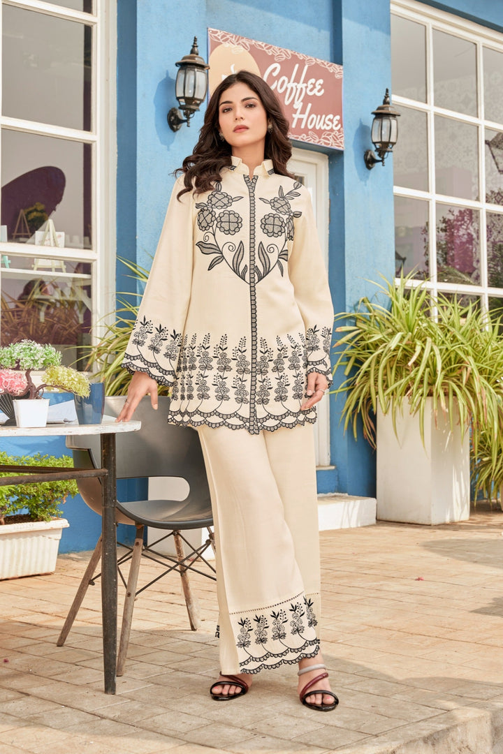 Akira Pearl Embroidered Co-ord Set