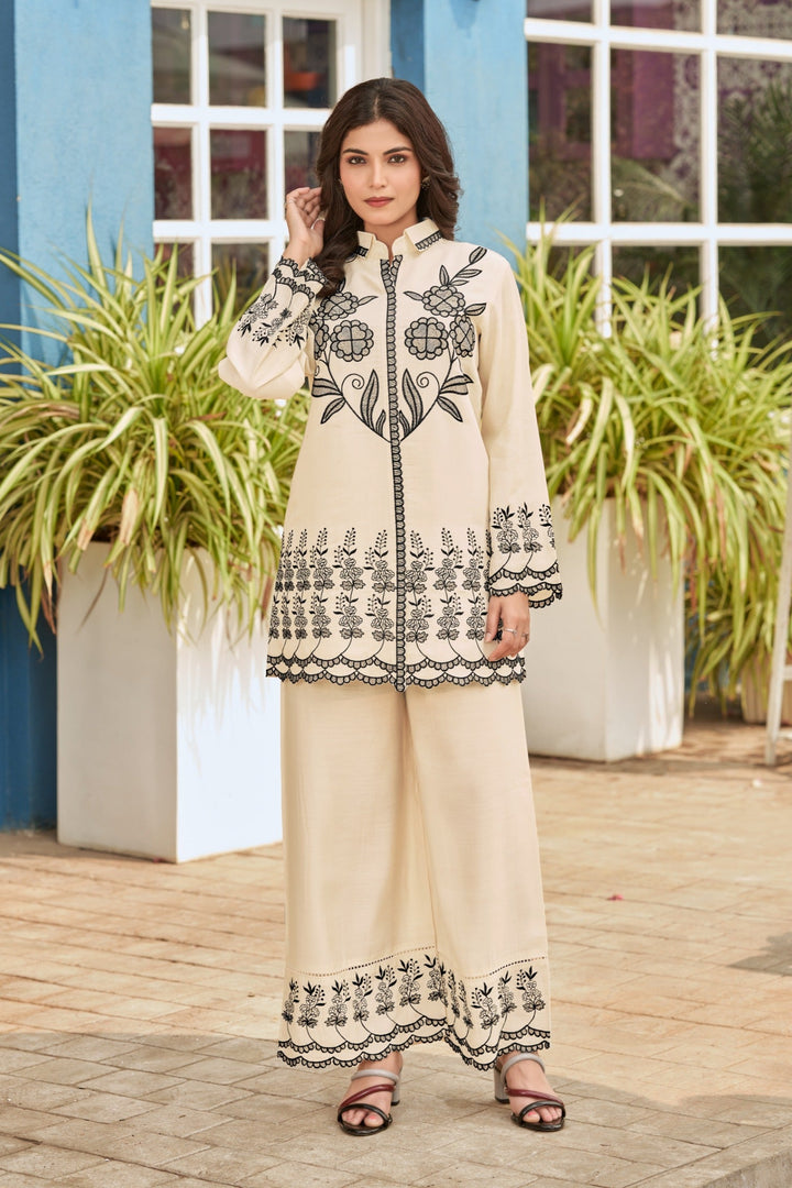 Akira Pearl Embroidered Co-ord Set