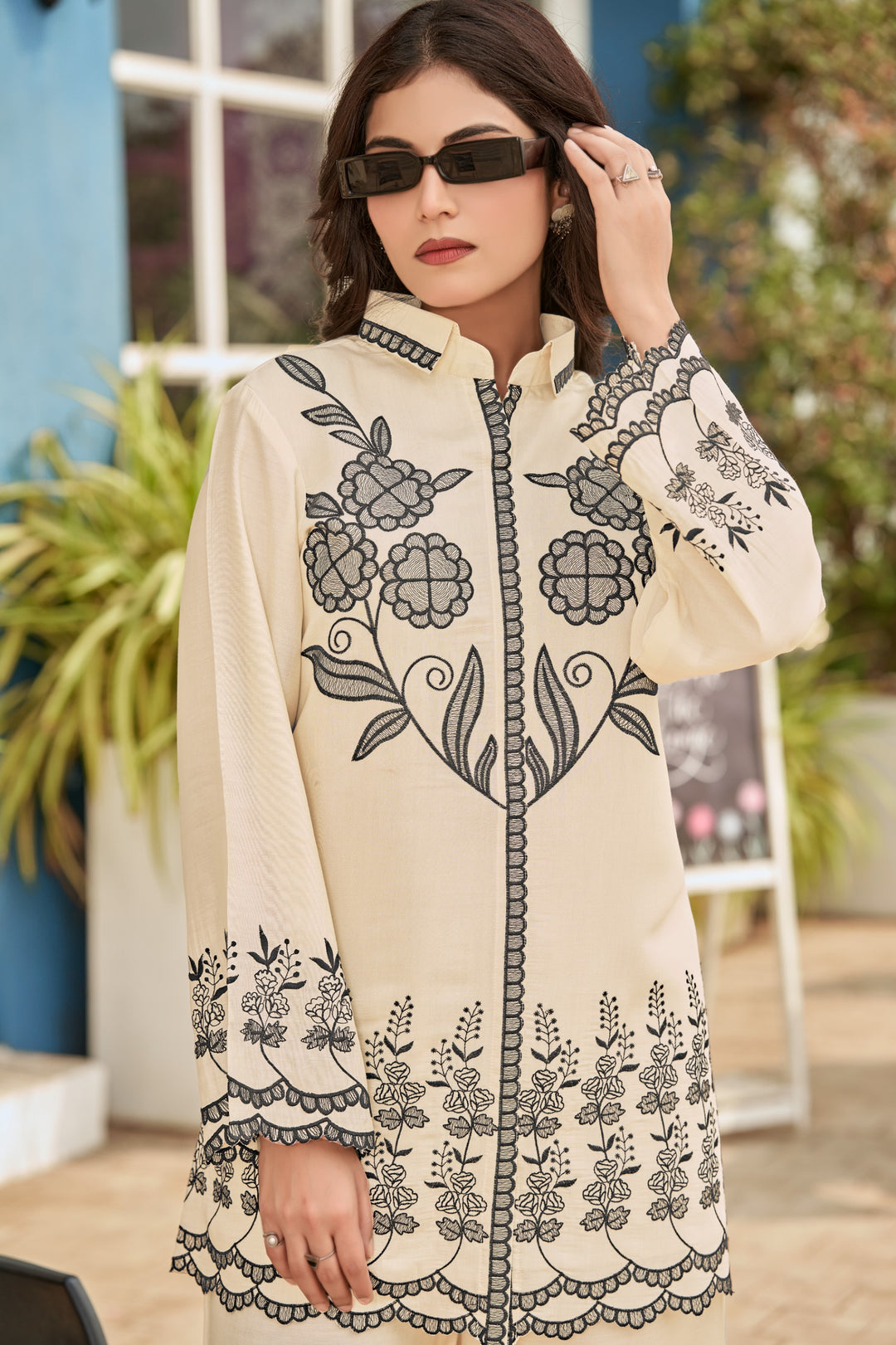 Akira Pearl Embroidered Co-ord Set