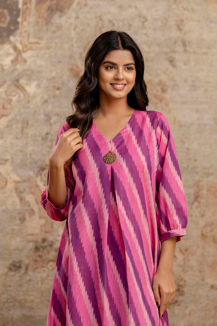 Mika rouge cotton Dress